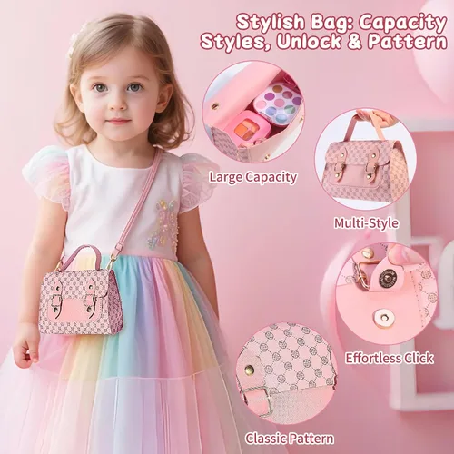 Miniatura 3 de Juego de maquillaje para niños de 3 a 5 años, maquillaje falso para niñas con bolso para niños, kit de maquillaje de juguetes para niñas de 3, 4, 5