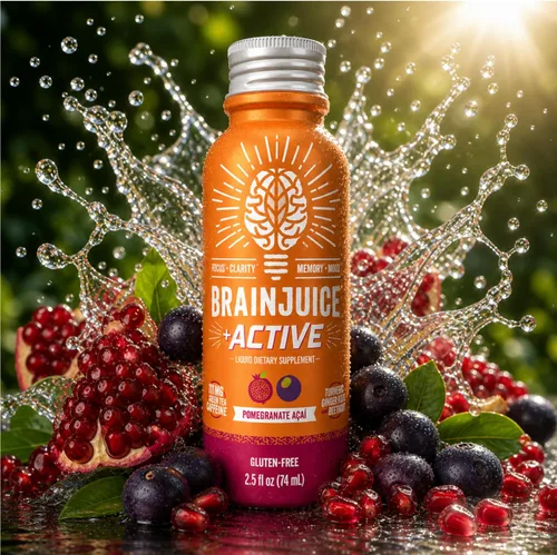 Miniatura 2 de BrainJuice Disparo de apoyo cerebral, suplemento sin gluten para energía y concentración, bebidas saludables con Alpha GPC, vitamina B, 2.5 onzas