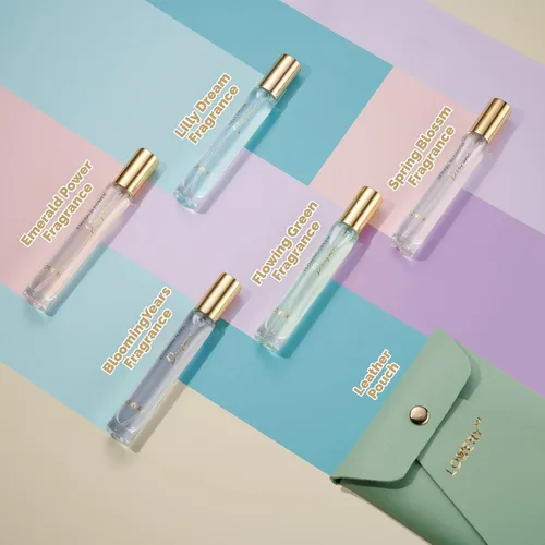 Miniatura 4 de LOVERY Regalos para el día de la madre para mamá, ella y él, juego de 5 perfumes para mujeres y hombres con bolsa de cuero, mini perfume de 0.3 fl