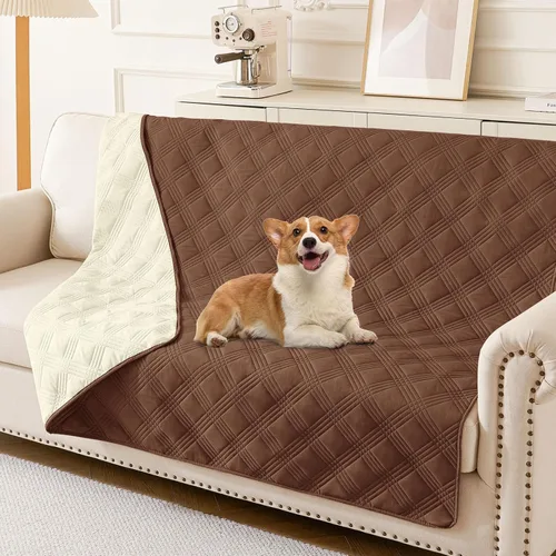 Miniatura 75 de hyha Manta impermeable para perros, manta reversible para cama de mascotas, funda suave para sofá/sillón lavable para perros, fundas impermeables