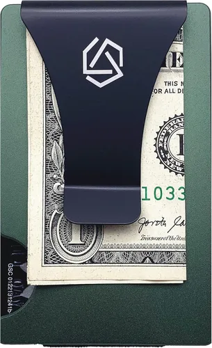 Blue Hunter Billetera de fibra de carbono para hombres, Airtag, bloqueo RFID, minimalista, tarjetero de crédito, regalo para marido, papá, esposa,
