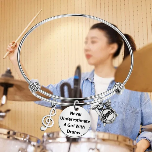 Miniatura 6 de UJIMS Regalo inspirador de batería para niñas, pulsera de batería para batería, músico, banda de jugador, regalos