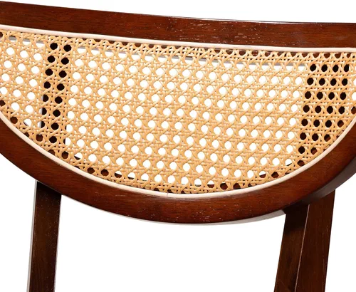 Miniatura 6 de Baxton Studio Dannell Mid-Century - Juego de sillas de comedor de 2 piezas de tela gris y madera con acabado marrón nogal Gris/marrón nogal/marrón