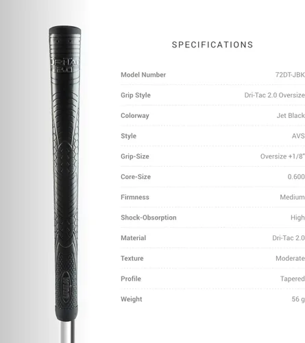 Miniatura 3 de Winn Golf Grips Dri-Tac 2.0 +1/8" - All Weather Non Slip Soft Cushioned Comfort, Shock Absorption & Durable Dry Polymer – Golf Club Handle