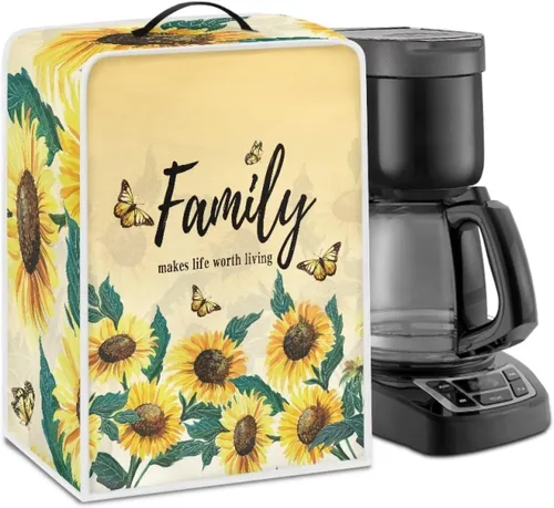 Miniatura 63 de DISNIMO Cubierta antipolvo para cafetera de mariposa azul, fundas para máquina de hacer café de cocina con mango superior, cubierta
