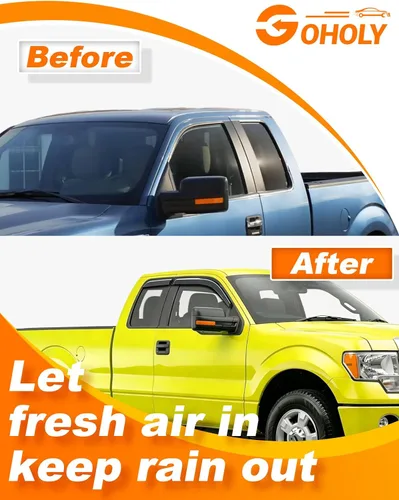 Miniatura 7 de Extra-Thick Window Rain Guard for 2004-2014 Ford F150 Extended Cab/SuperCab Rain Guards Tape-on Side Truck Window Visors Low Profile Vent Visor
