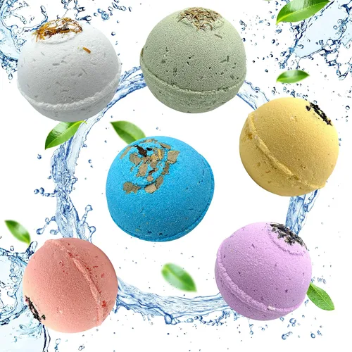 Miniatura 5 de Set de bombas de baño orgánicas hechas a mano en Estados Unidos para mujeres, totalmente naturales con sal de Epsom, relajación, sal del Mar Muerto