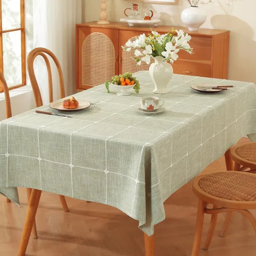 Miniatura 7 de TruDelve Cotton Square Tablecloths 52x52 Inch Card Table Tablecloth Blue Fabric Farmhouse Tablecloth(Blue,52"x52",Square)