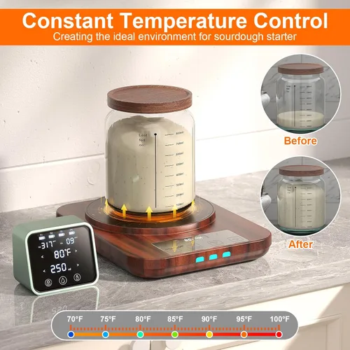 Miniatura 4 de Calentador Eléctrico para Masa Madre, Almohadilla de Calentamiento Mejorada para Masa Madre, Herramienta de Fermentación con Calentador para Masa