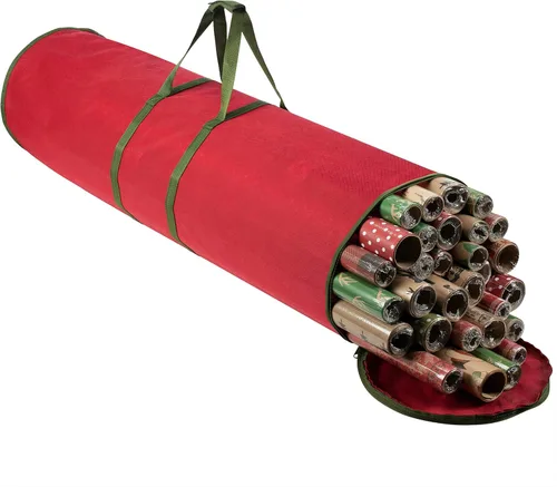 ZOBER Organizador redondo de papel de regalo de Navidad, contenedores de almacenamiento de papel de regalo de 40 pulgadas, soporte para papel de