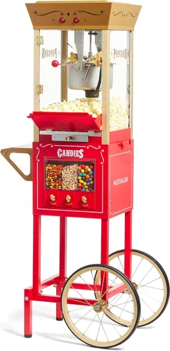Miniatura 13 de Nostalgia Máquina para hacer palomitas de maíz - Carrito profesional con caldera de 2.5 onzas que hace hasta 10 tazas - Máquina de palomitas vintage