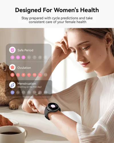 Miniatura 5 de Reloj inteligente para hombres y mujeres: rastreador de fitness con Bluetooth con pantalla táctil de 1.27 pulgadas, monitor de frecuencia cardíaca