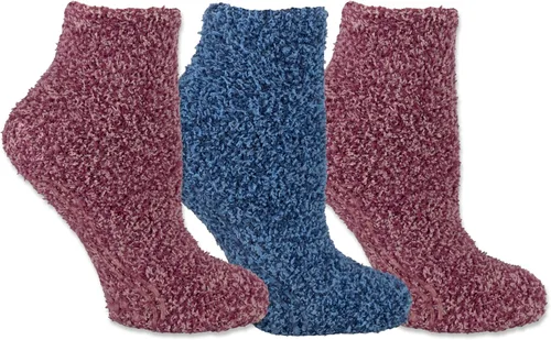 Dr. Scholl's Calcetines de spa relajantes de corte bajo para mujer, lavanda y vitamina E infundidos, 2 y 3 pares, pinzas inferiores, Rosa/Azul (3