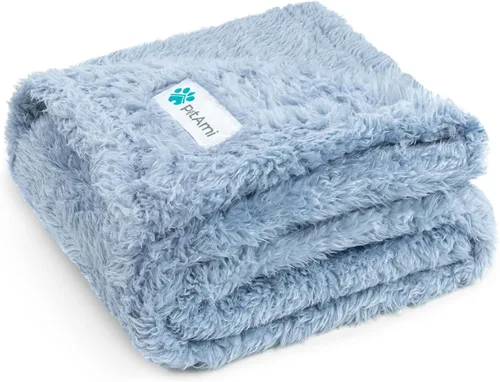 Miniatura 27 de PETAMI Manta de forro polar esponjoso para gatos y perros, gris, talla XL