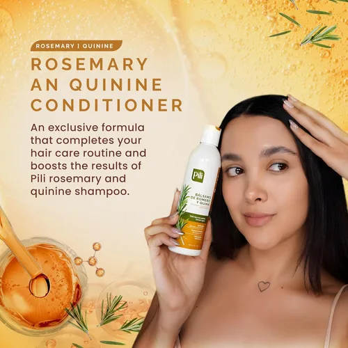 Miniatura 3 de Pili Natural Acondicionador Romero y Quinina - Romero y Quina Balsamo - Fortalece los folículos pilosos, previene la caída del cabello y ayuda a