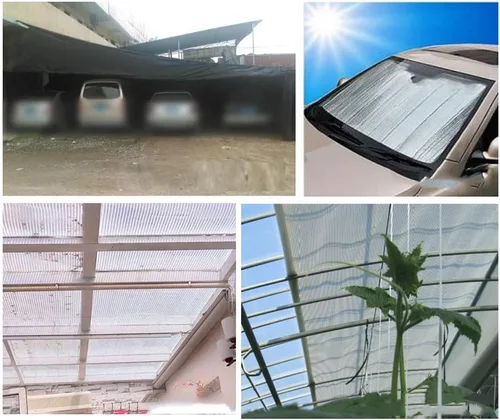 Miniatura 9 de Tela de sombra reflectante de papel de aluminio, protección solar, aislamiento térmico de ventilación resistente a los rayos UV, tasa de sombra