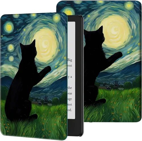Miniatura 54 de Funda para Kindle de 6 pulgadas (11.ª generación, versión 2024/2022) delgada de piel sintética, ajustable, multiángulo, Smart Shell con función