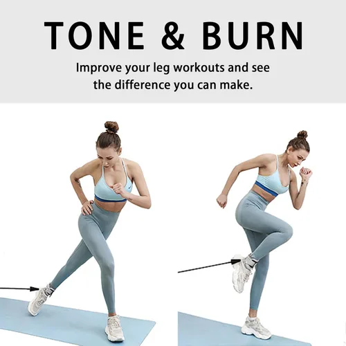 Miniatura 3 de Correas de tobillo de fitness para máquinas de cable, paquete de 2, cómodas y ajustables, puños de tobillo y muñeca acolchados, correas para piernas