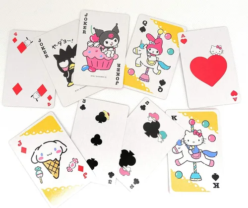 Miniatura 3 de Cartas de juego de personajes Sanrio Hello Kitty, Little Twin Stars, My Melody, Cinnamoroll, Pompompurin, Pochacco 3.5 x 2.4 x 0.7 pulgadas