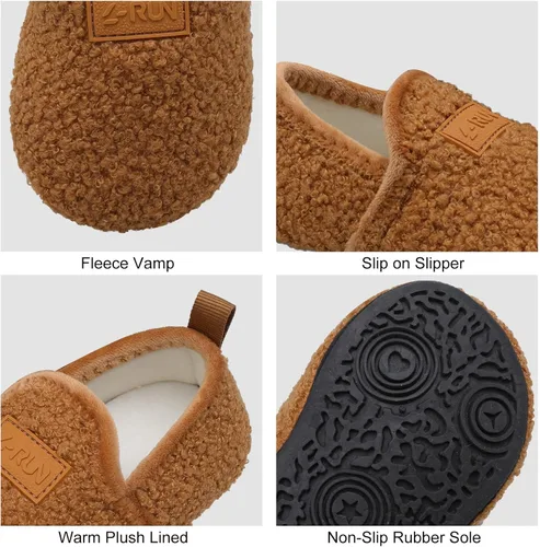 Miniatura 6 de L-RUN - Pantuflas de casa para niños pequeños y niñas, para interiores, calcetines calientes para niños