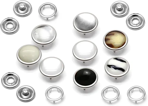 Miniatura 5 de CRAFTMEMORE 20 juegos de botones de perlas negras de 0.25 pulgadas (0.413 in) para camisa occidental (negro)