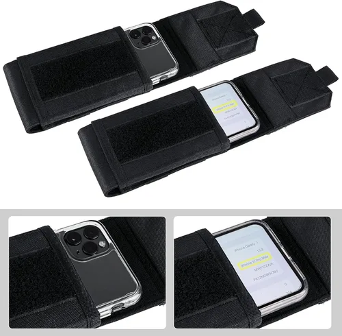 Miniatura 7 de Funda Táctica Molle para Teléfono, Funda de Cinturón con Asa de Bucle Resistente con Parche de Bandera para iPhone 17 Pro Max/Air/17 Pro/17/16 Pro