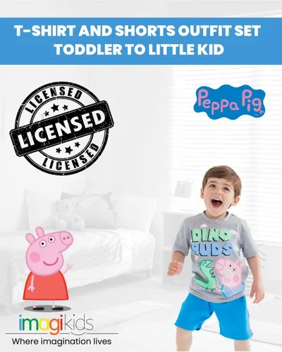 Miniatura 2 de Peppa Pig Conjunto de camiseta gráfica y pantalones cortos de malla