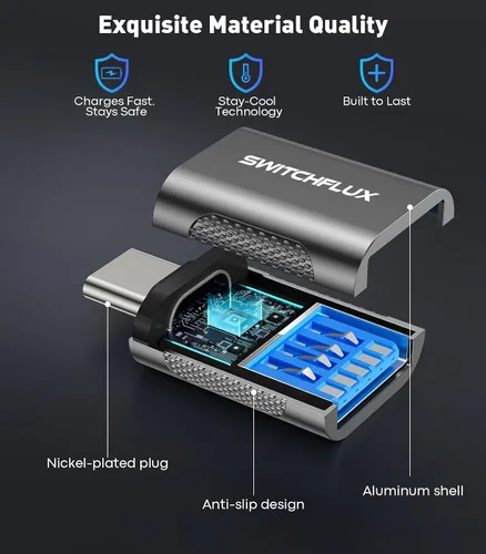 Miniatura 3 de Adaptador USB C a USB [2 unidades], 10Gbps tipo C macho a USB 3.0 hembra OTG convertidor para MacBook Pro/Air, iPhone 15/16 Pro, iPad Pro, Samsung