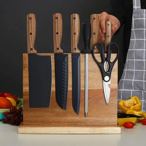 Miniatura 4 de Soporte magnético para cuchillos de cocina para el hogar, soporte magnético con imanes mejorados fuertes, soporte multifuncional para cuchillos