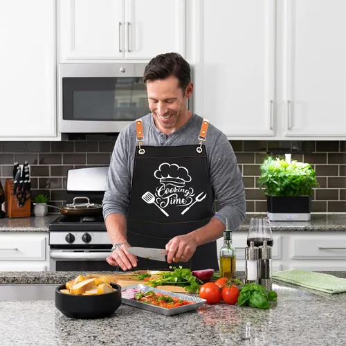 Miniatura 6 de Delantal personalizado: delantales personalizados para hombres y mujeres, delantal de cocina ajustable con texto y foto, regalos para hornear