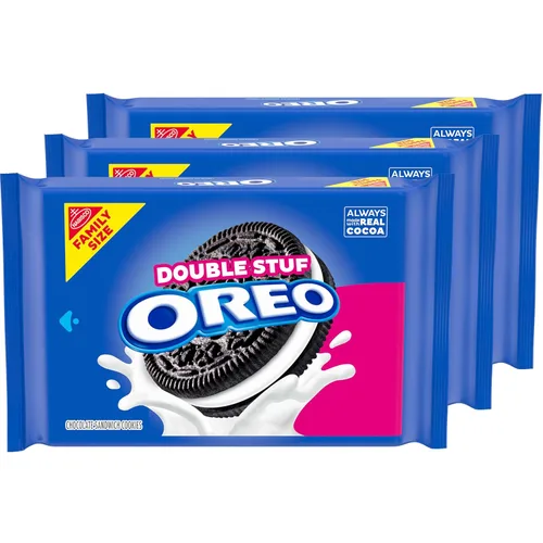 Miniatura 14 de Galletas de doble relleno OREO Chocolate, Tamaño Familiar, Paquetes de 3