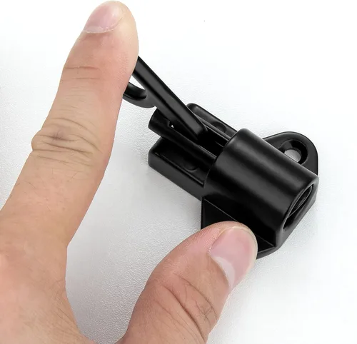 Miniatura 5 de INIRET 2 paquetes de pestillos de cierre automático, cerradura de puerta de resorte negra, pestillo de perno resistente de aleación de aluminio