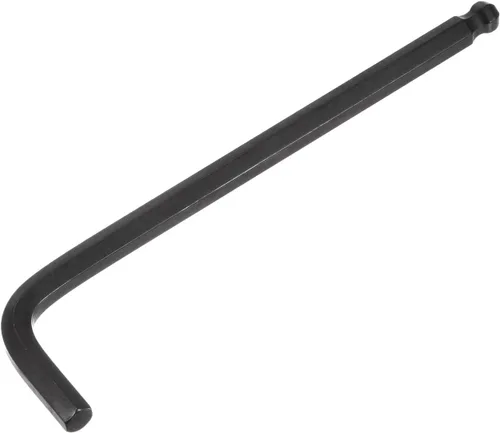 Miniatura 11 de uxcell Llave de llave hexagonal de extremo de bola de 0.059 in, herramienta de reparación CR-V en forma de L de brazo largo Tono plateado
