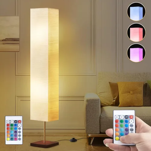 GyroVu RGBW - Lámpara de pie de 65 pulgadas para sala de estar, lámpara de pie LED que cambia de color, lámpara de pie de esquina alta con control