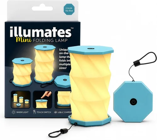 Miniatura 13 de Origami - Lámpara de escritorio LED plegable expandible – USB recargable y portátil – Luz de control táctil regulable con altura ajustable de hasta