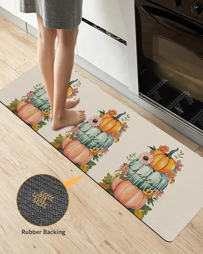 Miniatura 4 de Tapete de baño de calabaza de cosecha para bañera, antideslizante, de secado rápido y absorbente, tierra de diatomeas, ducha, fregadero, dormitorio