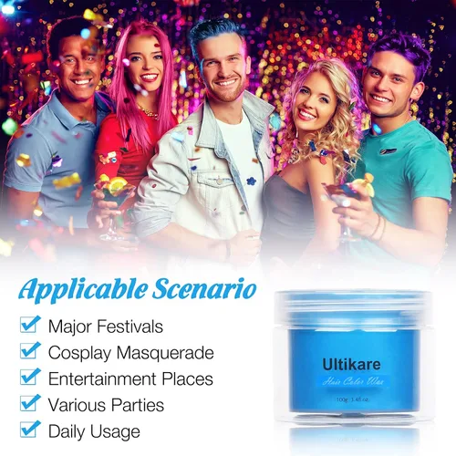 Miniatura 3 de Color de cabello temporal para niños, Ultikare cera para el cabello lavable, cera de tiza natural, crema de barro de arcilla para peinado DIY