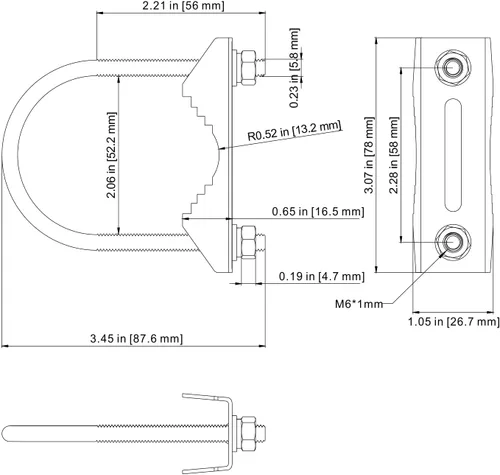 Miniatura 3 de 2 piezas de abrazadera de montaje de antena de acero inoxidable con perno en U (todas las tuercas y juntas están hechas de acero inoxidable)