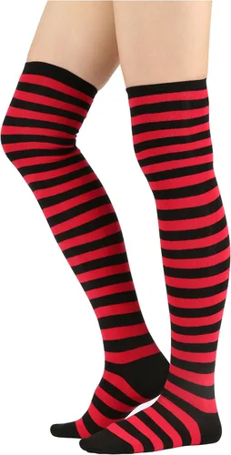 Miniatura 3 de Calcetines largos por encima de la rodilla, con rayas, para mujer.