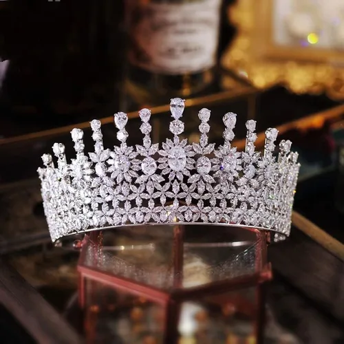 Miniatura 4 de hair jewelry crown tiaras for women Waterdrop Bridal Hair Accessories Wedding Tiaras and Crowns Stage Awards Round Crown Retro Men's Crown