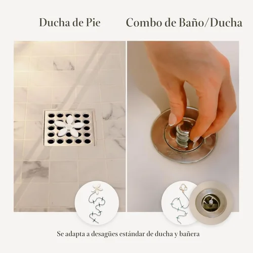 Miniatura 6 de DrainWig Atrapasador de pelo de drenaje de bañera, trampa desechable para el cabello, fácil de instalar en el drenaje de la bañera, ayuda a prevenir