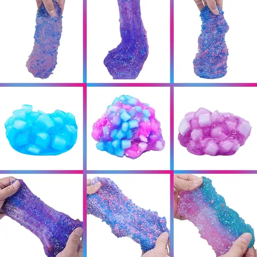 Miniatura 7 de Kit de slime de unicornio para niñas de 4 a 12 años, suministros para hacer slime de mantequilla, confeti de caramelo, crujiente y crujiente, espuma