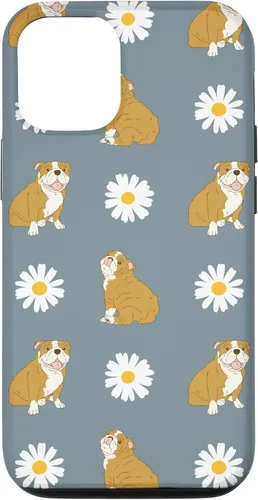 Miniatura 28 de Funda para iPhone 11 Pro English Bulldog and Daisy Flower Pattern Dusty Blue