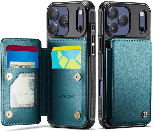 Miniatura 60 de Vinich Funda tipo cartera para iPhone 11 con tarjetero, bloqueo RFID, ranuras de crédito, función atril, a prueba de golpes, para iPhone 11 de 6.1