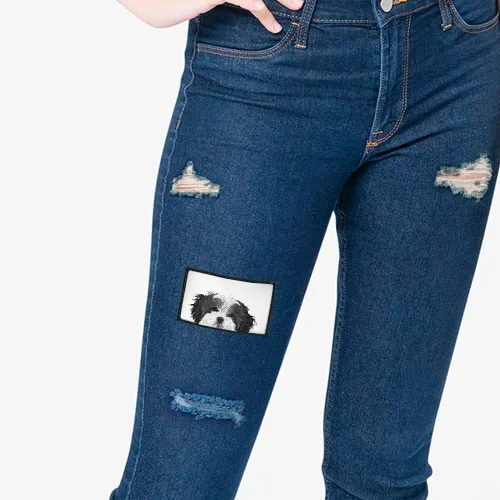 Miniatura 6 de WIRESTER 2 parches rectangulares de tela, parches de reparación bordados para coser y planchar con borde negro para camisas, jeans, bolsos, Negro