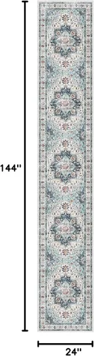 Miniatura 270 de Madane Tapete lavable de 2 x 10 pies para pasillo, cocina, recibidor, clásico, suave, antideslizante para interiores, casa de campo, baño, sala