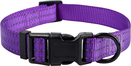 Miniatura 11 de Mile High Life Collar para perro Collares reflectantes de nailon para perros Collares ligeros para cachorros Collares rosados para perros 3