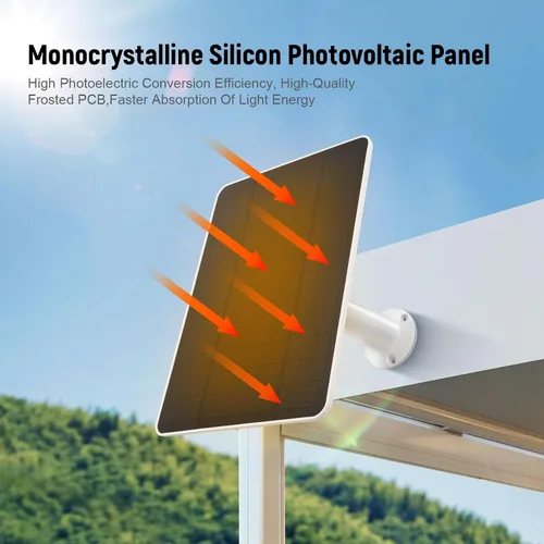 Miniatura 4 de Panel solar USB para cámara Ring, cargador de panel solar tipo C 5 V 6 W con cable de carga impermeable de 10 pies, micro USB y USB-C y puerto