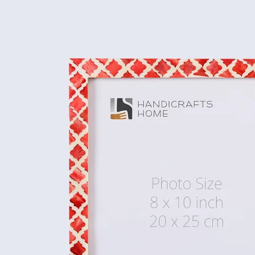 Miniatura 5 de Handicrafts Home Marco de fotos decorativo hecho a mano de 8 x 10 pulgadas, decoración única bohemia chic para el hogar, marco de fotos rojo