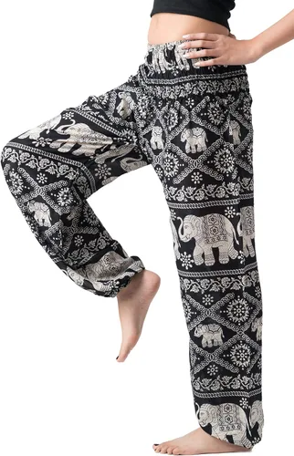 Miniatura 2 de B BANGKOK PANTS Pantalones harem para mujer, ropa bohemia con bolsillos